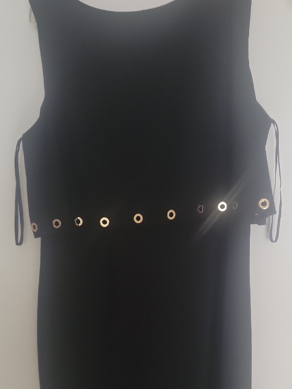 Calvin Klein Black Dress with Gold Eyelet Detail